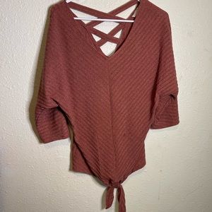 Cross back sweater shirt